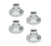 Ganter la norme Éléments - Pieds poignet avec filetage femelle, Lot de 4, argent, GN 343.1 - Os de 60 M16