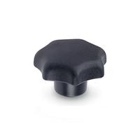 Ganter Norme Éléments DIN 6336 pans-K étoile poignées de 25 M5 avec filetage femelle, noir, DIN 6336-KT-50-M10-K