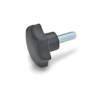 Ganter Norme Éléments étoile poignée Vis, Lot de 20, noir, mat, GN 6336.4 de St de 32 de M6-25