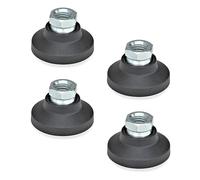 Ganter Norme Éléments GN 343.3-25-A - Pieds poignet avec filetage femelle M8, noir, lot de 4
