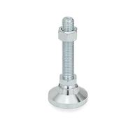Ganter Norme Éléments Joint de | pieds/Stell pieds avec broche - GN 343.2 | réglable pied Diamètre : 60 Mm - Acier galvanisé Bleu passivé, - 1 pièce, argent, GN 343.2-60-M20-98-OS