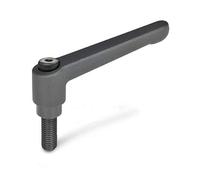 Ganter Norme Éléments levier de serrage réglable avec filetage Vis, 1 pièce, noir/strukturmatt, GN 300-92 M10-80 - SW
