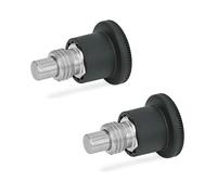 Ganter Norme Éléments | Mini Grille - GN 822.7 | Boulons Diamètre : 5 mm | führung/RAST Stylet en acier inoxydable - Lot de 2, GN 822.7-5-M10-B