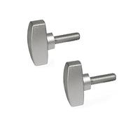 Ganter Norme Éléments - Poignée en acier inoxydable Vis à ailettes - GN 433 - Diamètre 26 mm - En Fonte Fine en acier inoxydable - Lot de 2, argent, GN 433-26-M5-16-MT