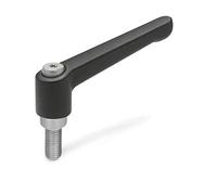 Ganter Norme Éléments réglable Levier de serrage avec vis en acier inoxydable, noir, strukturmatt, GN 300.1-78-SW M8-50
