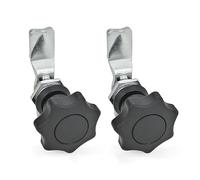 Ganter Norme Éléments verrous | avec élément de commande - GN 115 - betätigung avec poignée étoile - Lot de 2, noir, GN 115-SG-4