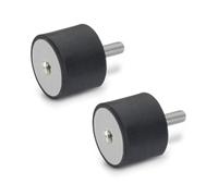 Ganter Normelemente 451-20-20-M6-ES-55 Lot de 2 tampons en caoutchouc GN 451 Noir d1 : 20 h1 : 20 d2 : M6 x 18