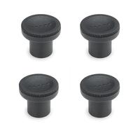 Ganter Normelemente | Bouton moleté | Écrou moleté | Bouton d'armoire | Bouton de meuble | GN 676-18-M4-SG | 4 pièces | Plastique | Douille laiton | Poignée 18 mm | Filetage M4