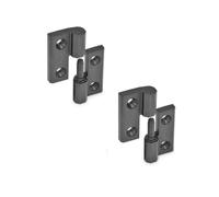 Ganter Normelemente | Charnières amovibles en plastique | Roulement fixe à droite | 40 x 40 mm | GN 337.1-40-40-4-A-1-SW