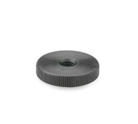 Ganter Normelemente | Écrous moletés plats | Écrous moletés (forme basse) | DIN 467-M12 | 5 pièces | Acier bruni | Filetage : M12