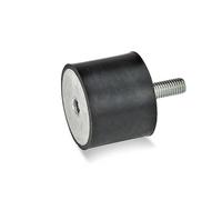 Ganter Normelemente GN 351-30-30-M8-ES-55 351-30-30-M8-ES-55-Tampon en caoutchouc, noir, Gewinde: M8 Durchmesser: 30 mm, Lot de 10 pièces