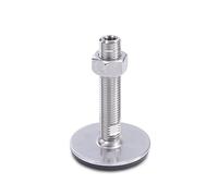 Ganter Normelemente GN 41-40-M16-150-D3-UK 41-40-M16-150-D3-UK-Pieds réglables en acier inoxydable | Caoutchouc vulcanisé, argent, Gewinde d2 : M16X150