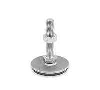 Ganter Normelemente GN 41-80-M12-125-D3-SK Pieds réglables en acier inoxydable en caoutchouc vulcanisé, argent, Gewinde d2: M12X125
