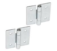 Ganter Normelemente | Lot de 2 charnières en tôle - GN 136-ST-60-60-B - Acier galvanisé passivé bleu - Tige en acier inoxydable