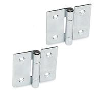 Ganter Normelemente | Lot de 2 charnières en tôle - GN 136-ST-60-60-C - Acier galvanisé passivé bleu - Tige en acier inoxydable