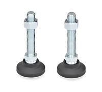 Ganter Normelemente Lot de 2 Pieds articulés avec Broche de réglage - GN 343.4-50-M10-80-A - Pied : Plastique (Polyamide)