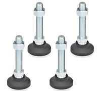 Ganter Normelemente Lot de 4 pieds articulés avec broche de réglage - GN 343.4-32-M8-40-A - Pieds : plastique (polyamide)