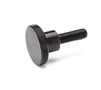 Ganter Normelemente, Lot de 5 vis moletées hautes - DIN 464-M2-6, filetage M2, longueur du filetage : 6 mm, acier bruni,