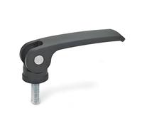 Ganter Normelemente | Tendeur excentrique avec vis - 927-63-M6-20-B-B | Longueur de la poignée l1: 63 mm | Filetage d2: M6 | Levier zinc moulé sous pression, noir | 1 pièce