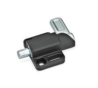 Ganter Normelemente | Verrou à ressort | Acier avec bride de fixation | Boulon 10 mm | Courbe de verrouillage à droite | GN 722.3-10-20-R-SW