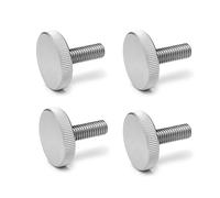 Ganter Normelemente | Vis à oreilles plates | Vis à oreilles (forme basse) | DIN 653-M5-16-NI | 4 pièces | Acier inoxydable | Filetage : M5 x 16