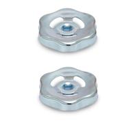 Ganter Normelemente | Volant en tôle, roue de soupape, poignée de soupape, vanne d'arrêt | 2 pièces | GN 227.6-ST-50-V6-ZB | Diamètre 50 mm | Carré V6