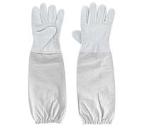 Gants Apiculteur, Gants Apiculture Cuir, Gants de Protection Anti Coupure Blanc pour Hommes et Femmes, Manches Longues en Toile, Équipement d'apiculteur