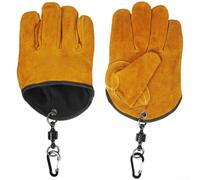 Gants Camping Pêche Loop pour suspension Pratique Gants Camping | de vache pleine pour fleur, résistance chaleur , texture anti-dérapante, boucle pour suspension, usage extérieur(Yellow)