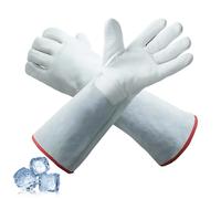 Gants Cryogéniques, Gants de Travail Antigel, Gants de Protection en Cuir épais Résistant à L'usure à Basse Température pour la Manipulation de Glace Carbonique à L'azote Liquide