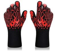 Gants de barbecue résistants à la chaleur - Gants de cuisson antidérapants en silicone jusqu'à 800 °C, flexibles et lavables en machine, 1 paire