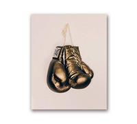 Gants de boxe Golden Wall Art Poster Prints, Sport Boxing Canvas Painting Poster Wall Decor Old School Encouraging Gift-50x70cm No Frame
