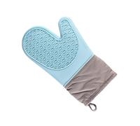 Gants de cuisine en silicone résistants à la chaleur ¿ Gants de cuisine pour barbecue avec protection double couche, antidérapants, bleus