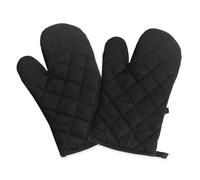 Gants de cuisine résistants à la chaleur, épais et antidérapants, flexibles, compatibles avec la cuisine, la pâtisserie et le barbecue - 1 paire (noir)