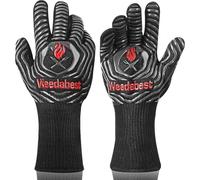 Gants de Cuisine résistants à la Chaleur - Gants de Cuisine Professionnels Longs résistants à la Chaleur pour Grill, Grill, fumoir, Barbecue, 34,3 cm - Gris