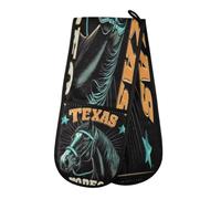 Gants de four double pour four Texas Rodeo Horse Western Maniques résistants à la chaleur matelassés pour barbecue, pâtisserie, cuisine