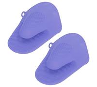 Gants de Four en Silicone, Lot de 2 Mini Gants de Cuisine Anti-Brûlure, Protection Thermique pour Cuisine, Violet