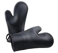Gants de four résistants à la chaleur jusqu'à 300°C, set de 2 maniques avec revêtement en silicone, parfaits pour la cuisine, pour griller, cuisiner, cuire et BBQ, set pour cuisson au four et cuisson