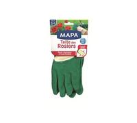 MAPA Taille des Rosiers Gants de Jardinage en Latex avec textile 100% Coton - Taille S - Anti-Perforation - Idéal pour la taille des Epineux - 1 paire - Vert
