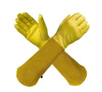 Gants De Jardinage En De Vachette Long Manche Résistants Aux Épines | Matériau doux et respirant Paume complète et manchette longue Protège mains et avant-bras lors de la taille des