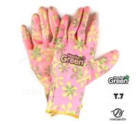 Gants de jardinage - MATIJARDIN - Rose/transparent - Taille 7 - Résistance à l'abrasion - Anti-acide