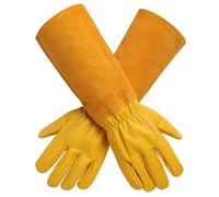 Gants de jardinage professionnels pour toutes les saisons, gants en cuir de vachette pleine fleur respirant avec poignet ajustable et concep