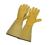 Gants de jardinage Rostaing ROSERAIE-8 en cuir avec manchette - T.8