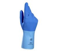 Gants de ménage latex Mapa Jersette 301 bleu - La paire - taille 6
