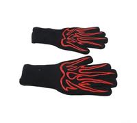 Gants de protection contre la chaleur jusqu'à 800 °C en fibre d'aramide et silicone, design antidérapant pour la soudure, le barbecue et la pâtisserie, doublure en coton respirant, lavable en machine
