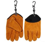 Gants de soudage en cuir de vache épais résistant à la chaleur pour grillades et travaux de forge - Gant de sécurité ignifuge avec crochet magnétique - Gants de four pour poêle à bois et feu de camp