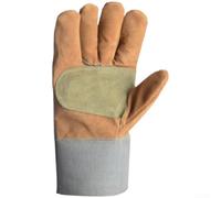 Gants de soudage en cuir de vache résistants à la chaleur avec prise en main améliorée pour travail des métaux lourds, marron, 27 x 14 cm, type B épais (B)