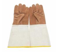 Gants de soudage en cuir, longs, résistants à l'usure, gants de protection for soudeur, manches en toile, gants en fourrure, couleur aléatoire