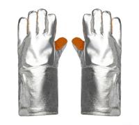 Gants de soudage en feuille d'aluminium résistants à la chaleur en cuir pour haute température, ignifuge, barbecue, forge pour maniques de four