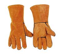 Gants de soudage résistants à la déchirure Doublure en coton respirant Gants confortables en cuir naturel Résistance à l'usure