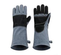 Gants de soudure 40 cm résistants à la chaleur en cuir de mouton résistant | 40 cm de long, cuir de mouton résistant à la chaleur, résistant aux étincelles, doublure intérieure idéale